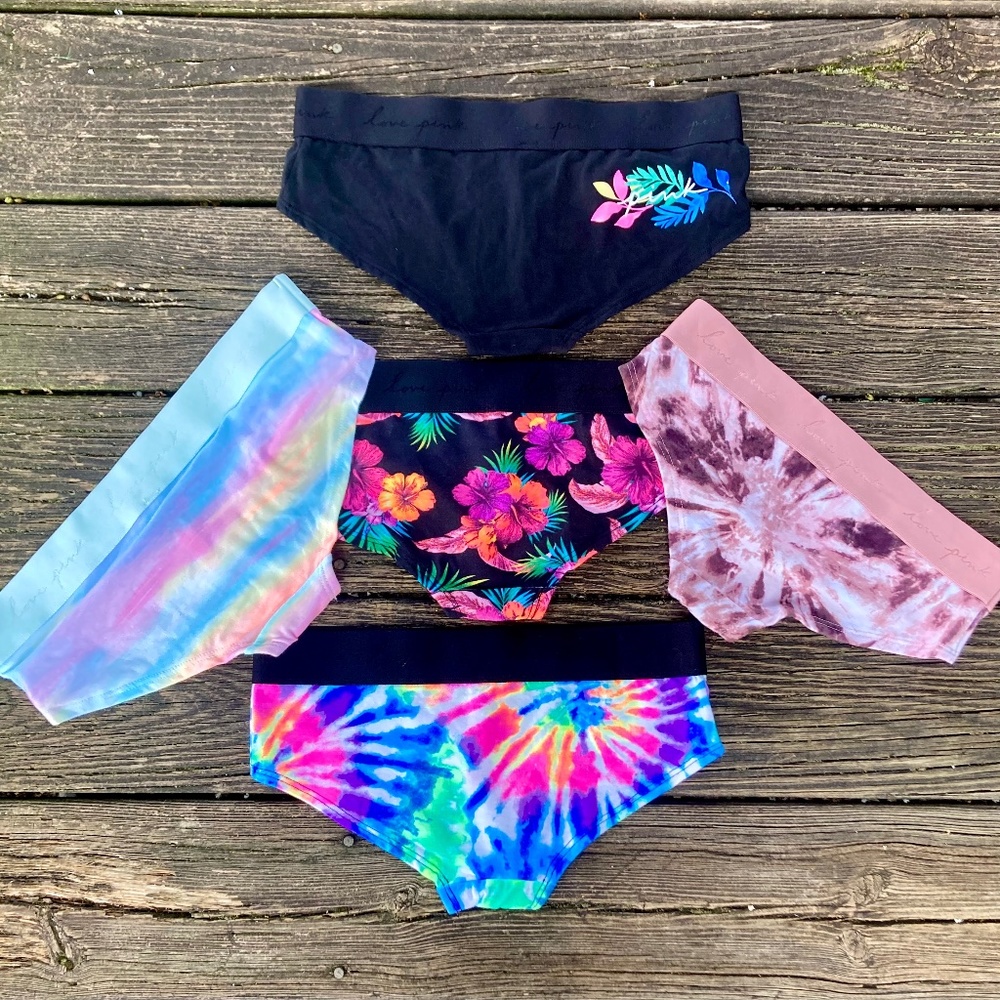 SOLD - Victoria's Secret PINK 5 Pack Logo Hipster Panties NEW Size: S